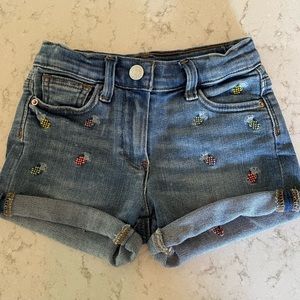 EUC Crewcuts pineapple denim shorts